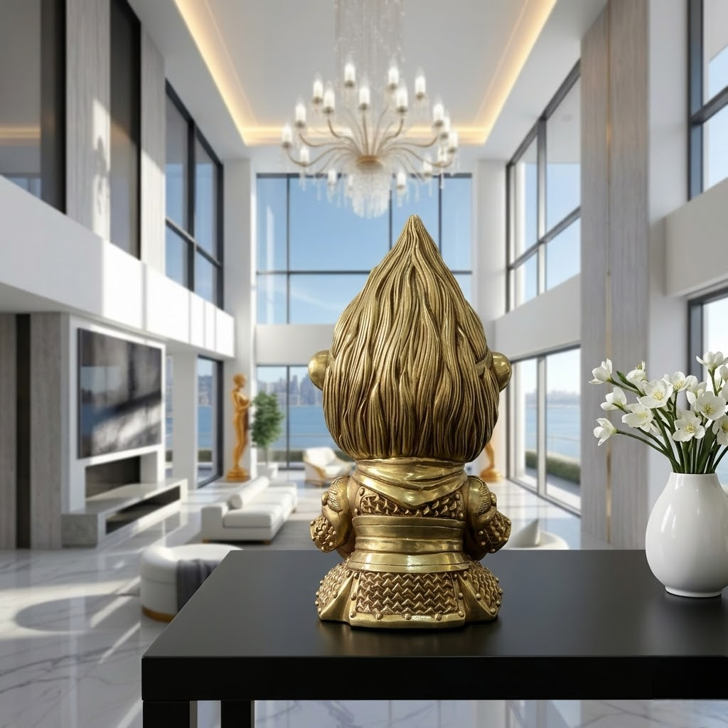 Tượng khỉ ngồi thiền bằng đồng nguyên khối